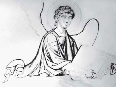 Ангел символ евангелиста Матфея Подготовительный рисунок Рисунок лика - фото 180