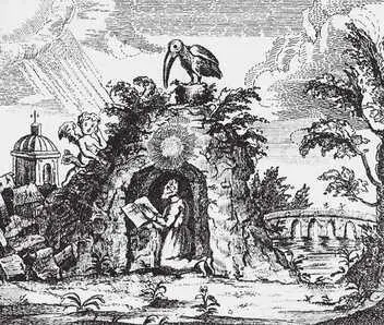 Отшельник Гравюра Ф Толсона из книги Hermathenae 1740 Светлая река - фото 51