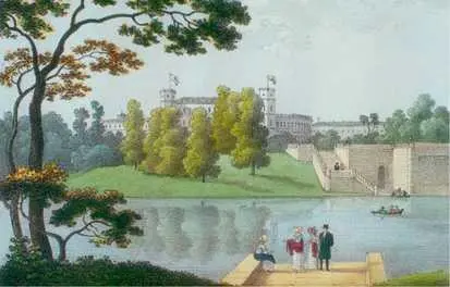 Гатчинский дворец и парк Раскрашенная литография А Е Мартынова 1821 - фото 104