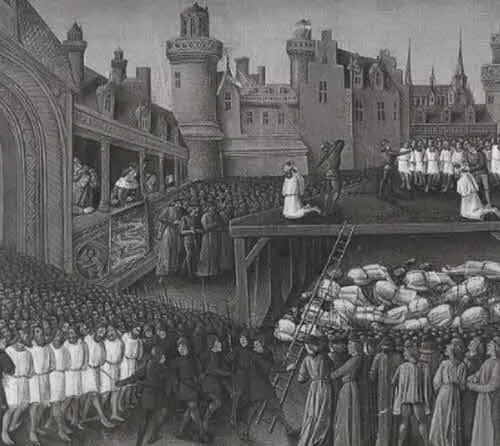 Массовая казнь пленных защитников Акко в 1191 году Миниатюра XV в Битва - фото 39