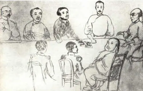 Прием у китайского сановника в Кульдже Карандаш 1856 г П П Семенов перед - фото 22