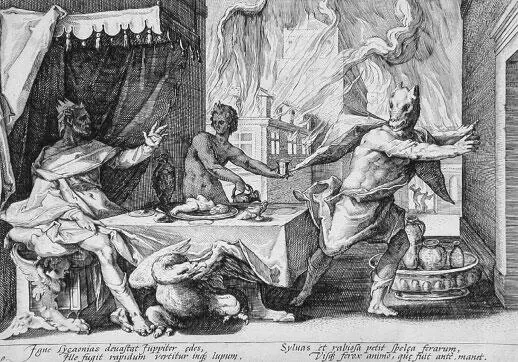 Хендрик Гольциус Зевс превращает Ликаона в волка Иллюстрация из книги Les - фото 11