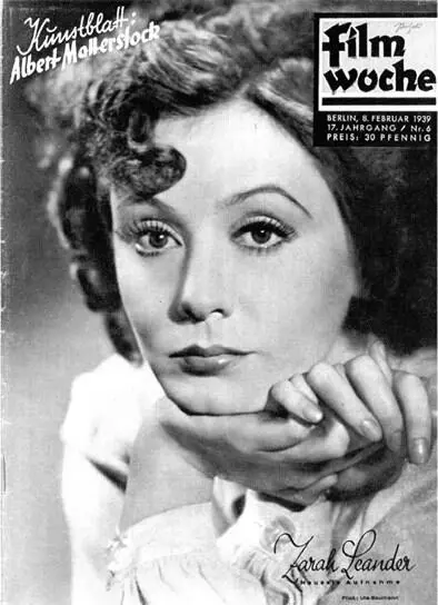 Актриса Цара Леандер портрет на обложке журнала Фильмвохе 1939 6 - фото 25