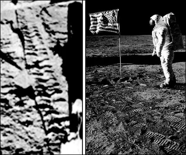 Рис 11 Фото следов лунохода и астронавтов Сравните следы оставляемые Э - фото 15