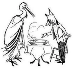 Un Renard plein de finesse pria à souper une Cigogne à qui il servit de la - фото 12