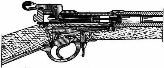 а б Рис 7 Винтовка образца 1867 г а затвор перед выстрелом б - фото 9