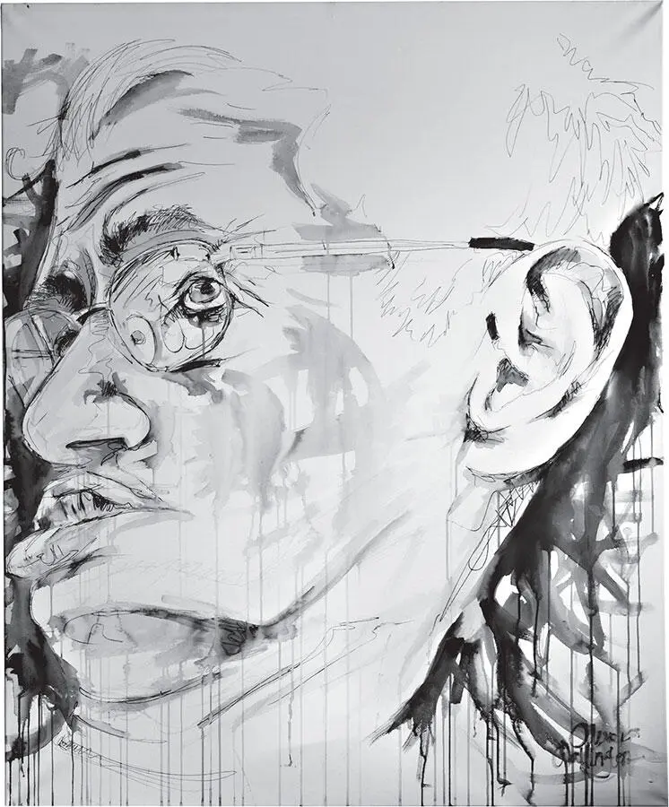 Стивен Хокинг портрет чернилами и тушью кембриджского художника Оливера - фото 1