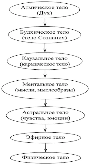 Рис 1 Схема тонких тел человека В эфирном теле человека вдоль позвоночника - фото 1