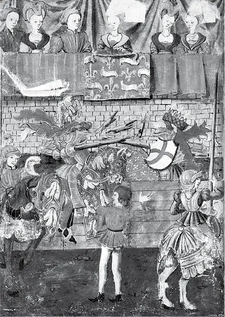 Конный поединок Миниатюра Англия 1450 г Лайбле Т Меч Большая - фото 164