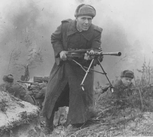 An action shot of Red Army soldiers changing position during an attack The - фото 68