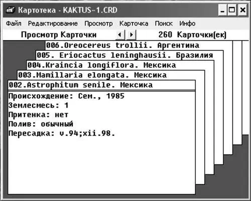Рис 9 Картотека кактусов В картотеке указывают также используемую для - фото 13