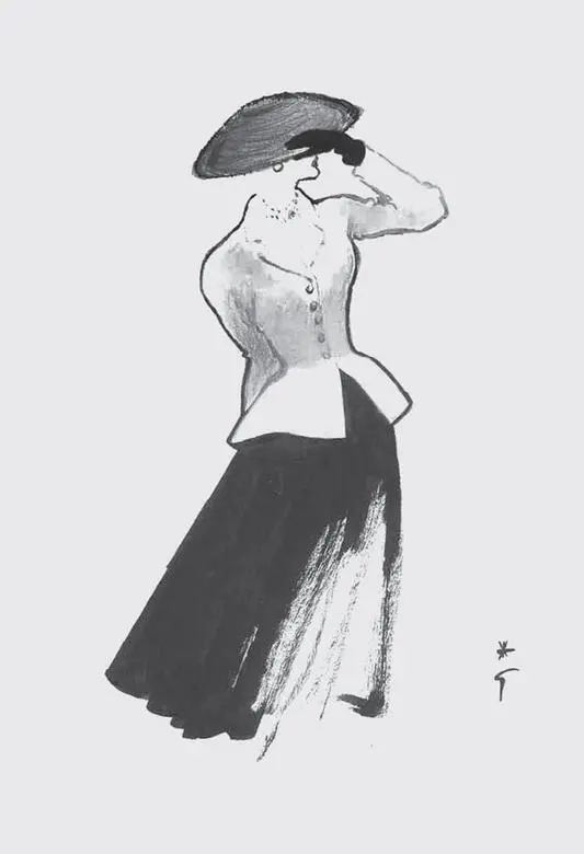 Модель Бар рисунок Рене Грюо для Диора немецкий Vogue 1947 В конце концов - фото 41