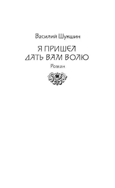 Василий Шукшин Я ПРИШЕЛ ДАТЬ ВАМ ВОЛЮ Роман ЧАСТЬ I ВОЛЬНЫЕ КАЗАКИ - фото 6
