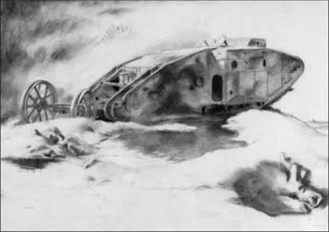 An abandoned tank late 1916 drawing by Sir William Orpen The drawing - фото 12