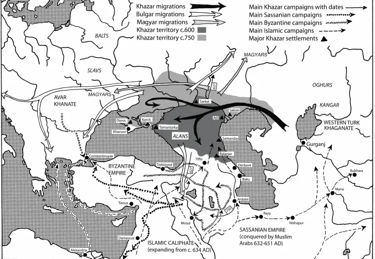 Map showing the rise of the Khazars in the 7th8th centuries AD David - фото 3