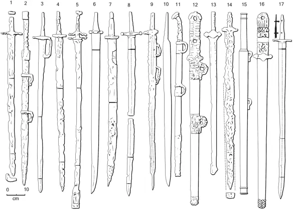 Khazar swords and sabres shown as they were found with and without scabbards - фото 22