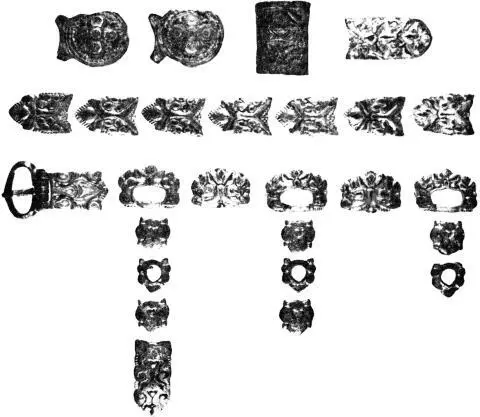 Khazar metal belt fittings from Sarkel 10th century Archive of M Zhirohov - фото 45