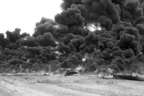The result of insurgent sabotage a blown oil pipeline blocking the road to - фото 30