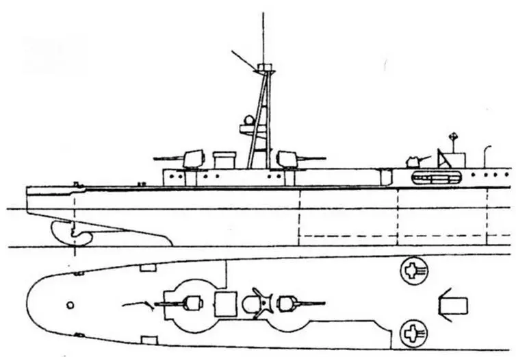 Кума 1943 г Легкий крейсер Тама 1940 г Наружный вид и вид сверху - фото 34
