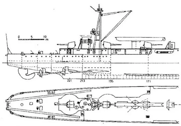 Легкий крейсер Тама 1940 г Наружный вид и вид сверху кормовой части - фото 35