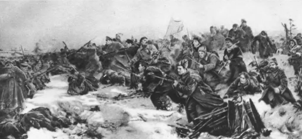 Контратака советских войск под Псковом в феврале 1918 г С картины В - фото 20
