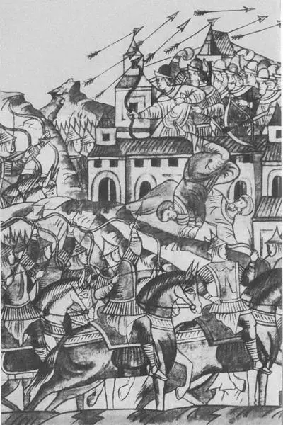 Нашествие Тохтамыша Миниатюра Лицевого летописного свода Дмитрий Донской - фото 53