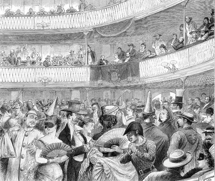 На этой иллюстрации изображающей балмаскарад толпа словно кружит вокруг - фото 12