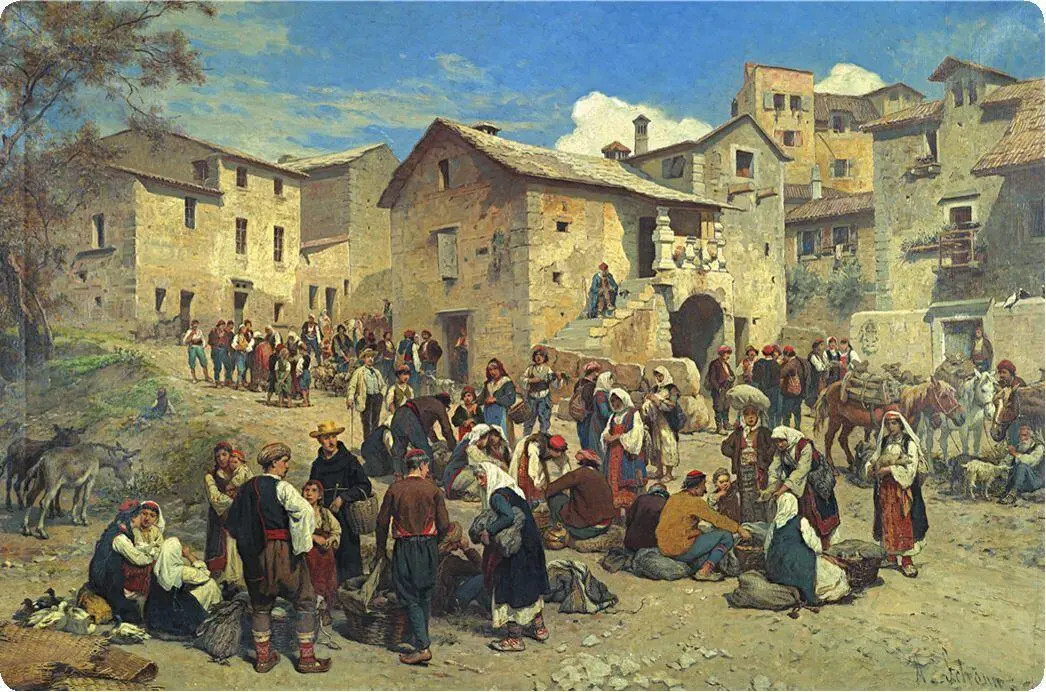 Алоис Шенн Рынок в Сараеве 1897 год Влахо Буковац Лежащая обнаженная - фото 199