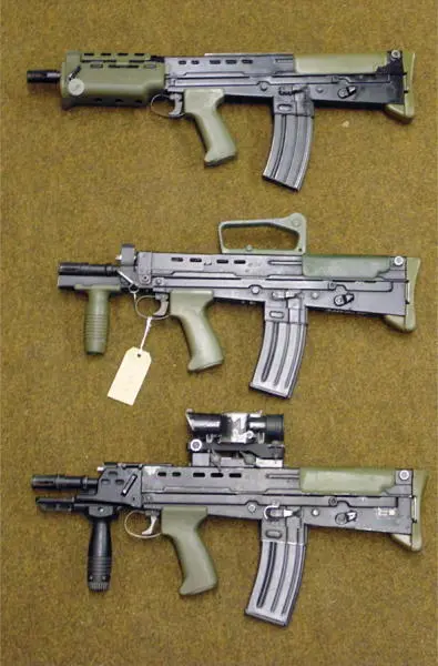 Three iterations of the SA80 carbine The top weapon is not fitted with any - фото 24