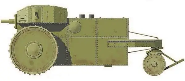 Американский 3колёсный опытный паровой танк 1918 г 4колёсный - фото 9