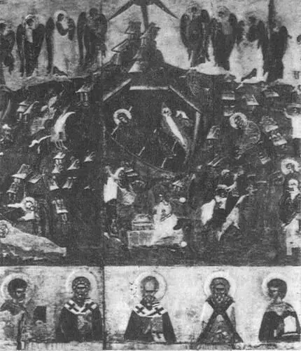 Рождество Христово с избранными святыми XVI век До и после реставрации - фото 16