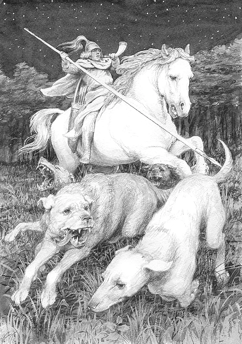 Возле стремени Келегорма ровно бежал огромный волкодав Ган Он как и Нолдоры - фото 48