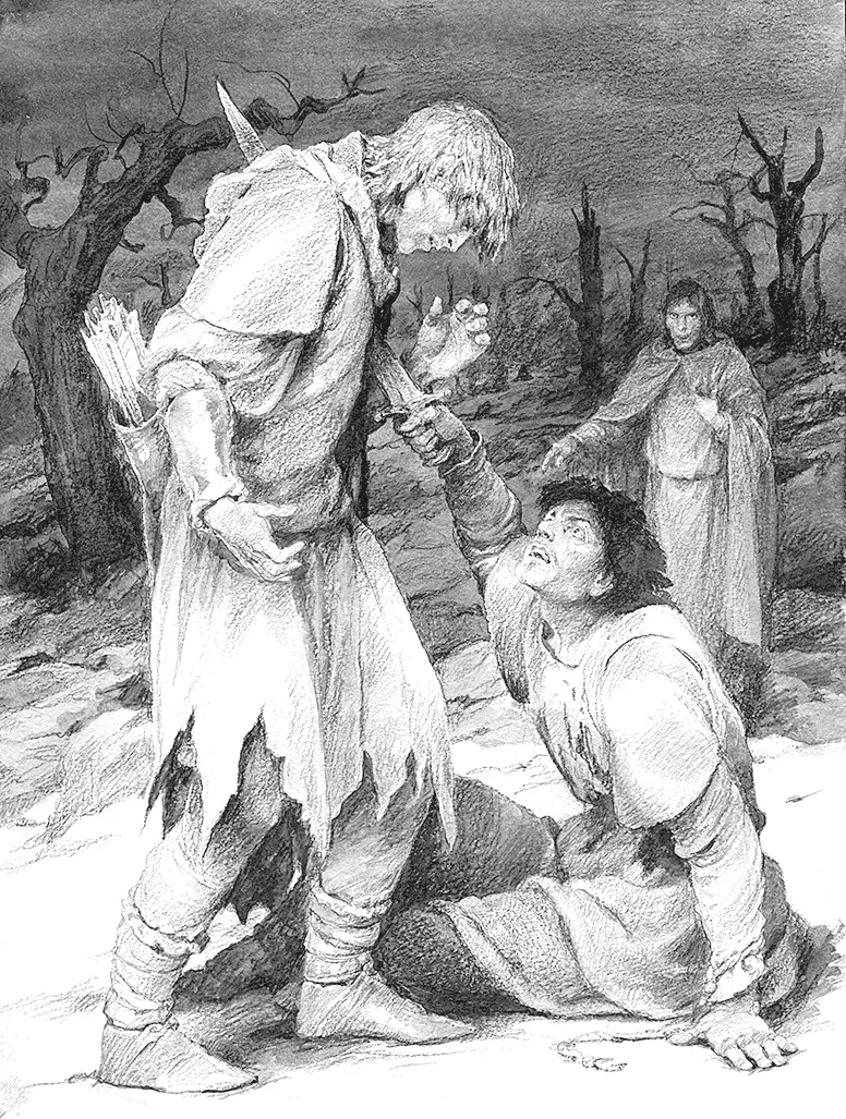 Здесь же на берегах Ивринь Турин сложил песню о своем убитом друге Лаэр Ку - фото 58