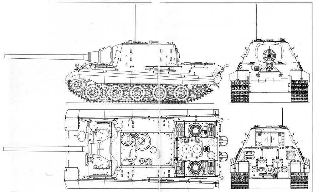 Тяжелый истребитель танков Ягдтигр серийная модель конца 1944 г Крыша рубки - фото 45