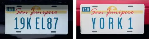 The personalised number plates for cars driven by Kelly and Yorkie in San - фото 122