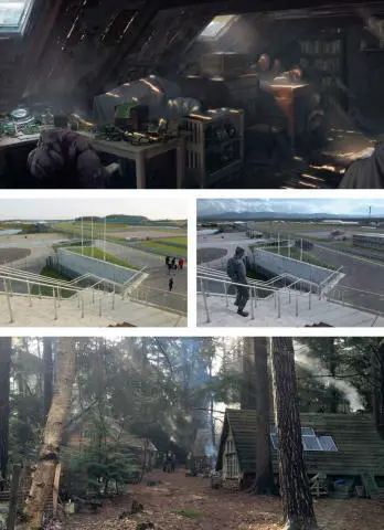 Set designs including the remote farmhouse and MASS military base by Joel - фото 132