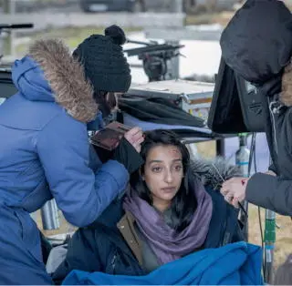 Kiran Sonia Sawar in makeup during the filming of her final scenes as Shazia - фото 180