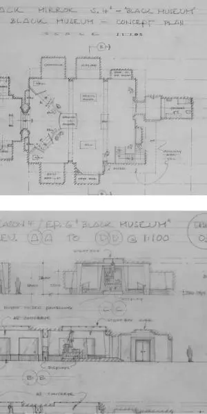 Detailed architectural plans for Rolo Haynes Black Museum which was - фото 208
