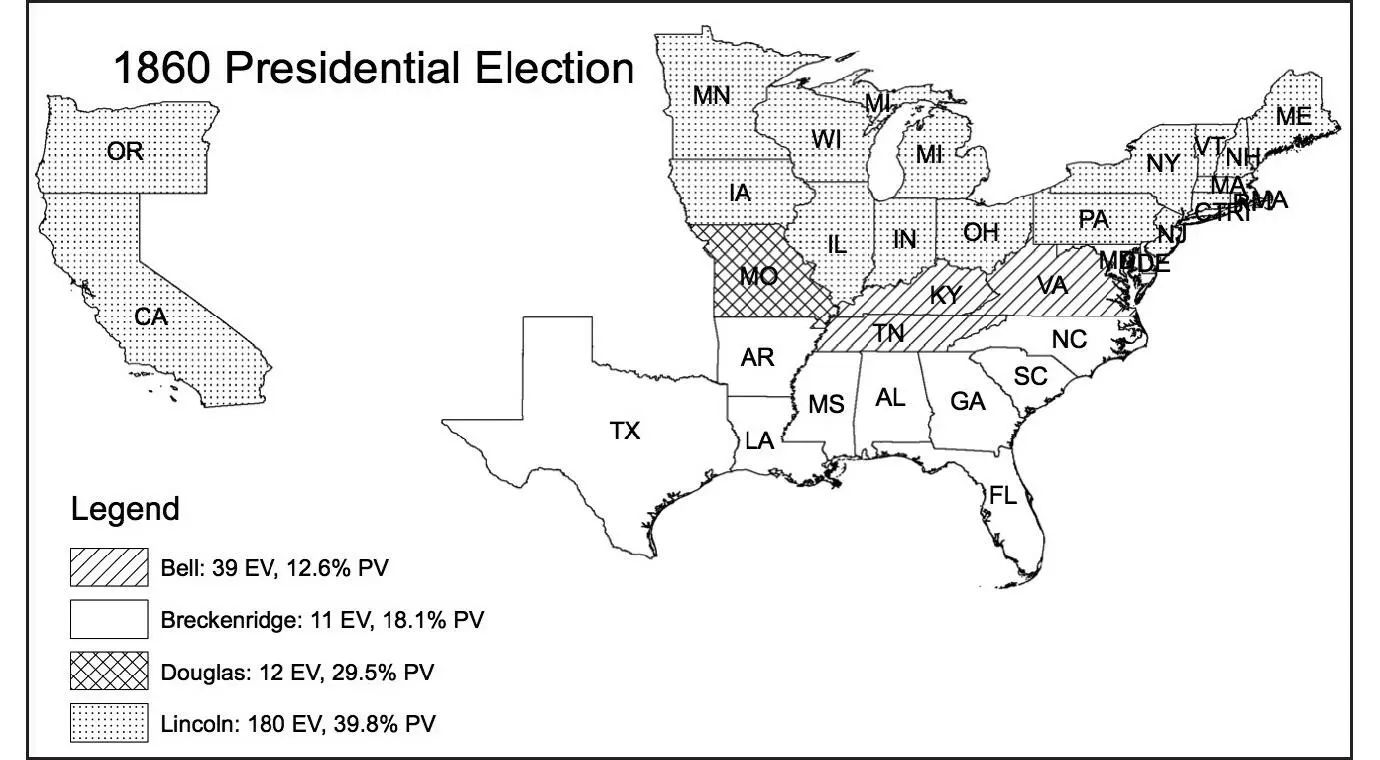 Figure 33 The Presidential Election of 1860 Lincolns electoral campaign was - фото 9