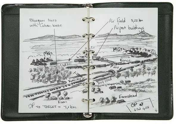 My sketch of the target area during Operation Abduct 2 made in a pigskin - фото 64