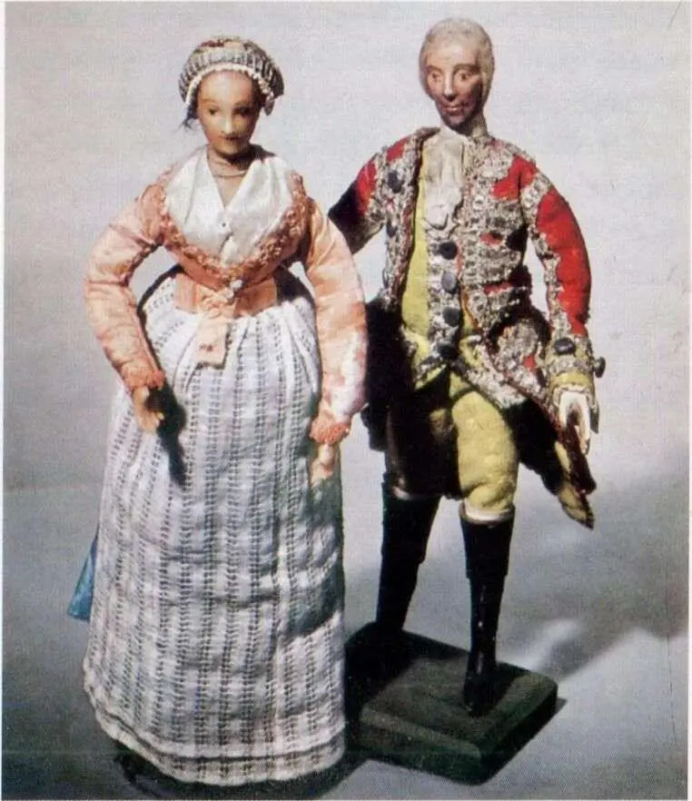 Немецкие куклы с головками из воска Около 1800 Дама и кавалер одеты в костюмы - фото 12