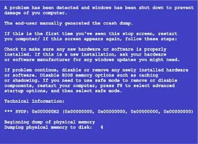 Рис 11 Синий экран смерти Сообщение BSOD начинается фразой A problem has - фото 1