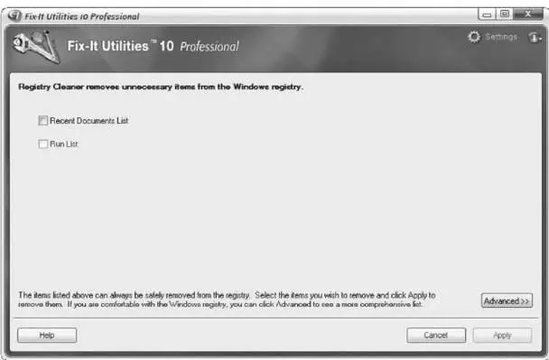Рис 432 Окно утилиты Registry Cleaner 3 Нажмите кнопку - фото 91