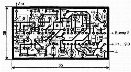 Рис 552 Печатная плата Контурные катушки L1 L2 наматываются на каркасах - фото 105