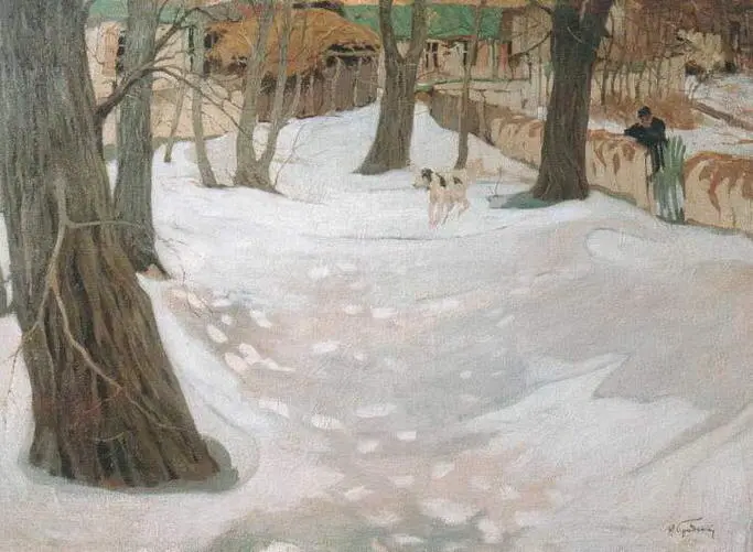 Зимний пейзаж с домом 1910е ВладимироСуздальский государственный - фото 44