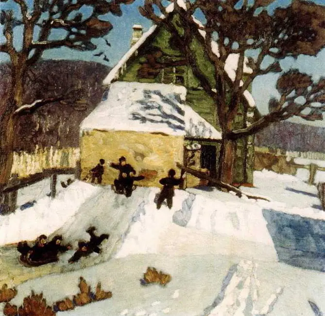 Зимний пейзаж 1919 Саратовский художественный музей Зима Севастопольский - фото 37