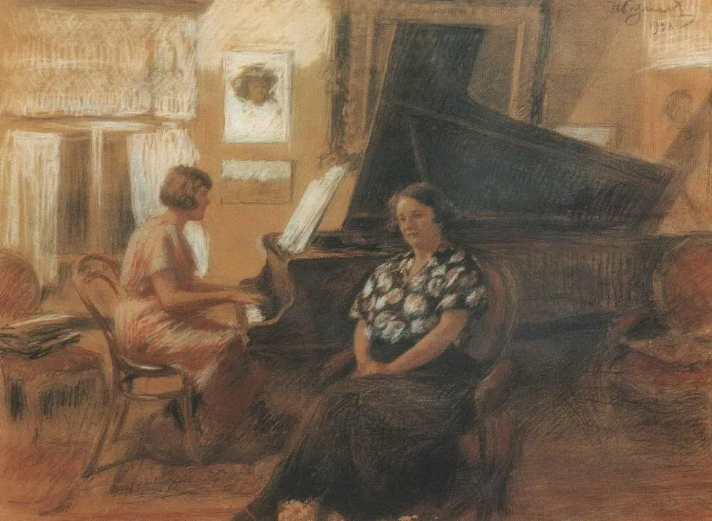 За роялем 1938 Собрание семьи ИС Куликова Муром Таня с бантиками 1927 - фото 57