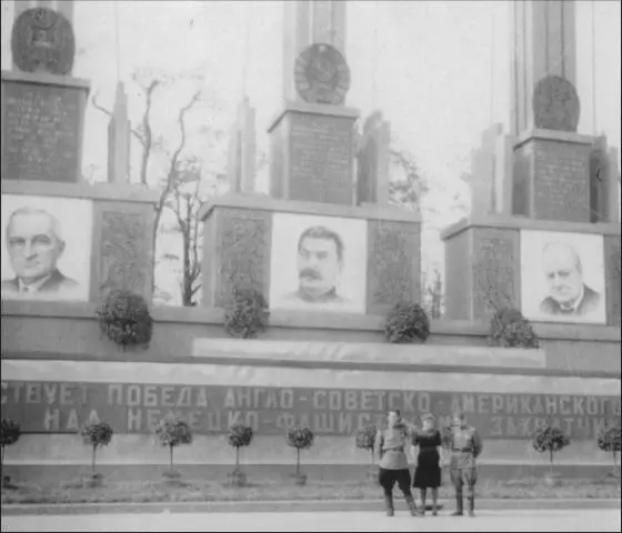 In front of the temporary monument built by the Russians to celebrate the - фото 11