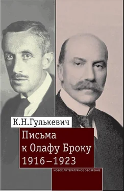 Константин Гулькевич Письма к Олафу Броку. 1916–1923 обложка книги