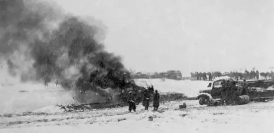 Destruction of an abandoned truck on the German retreat in the Ukraine March - фото 33